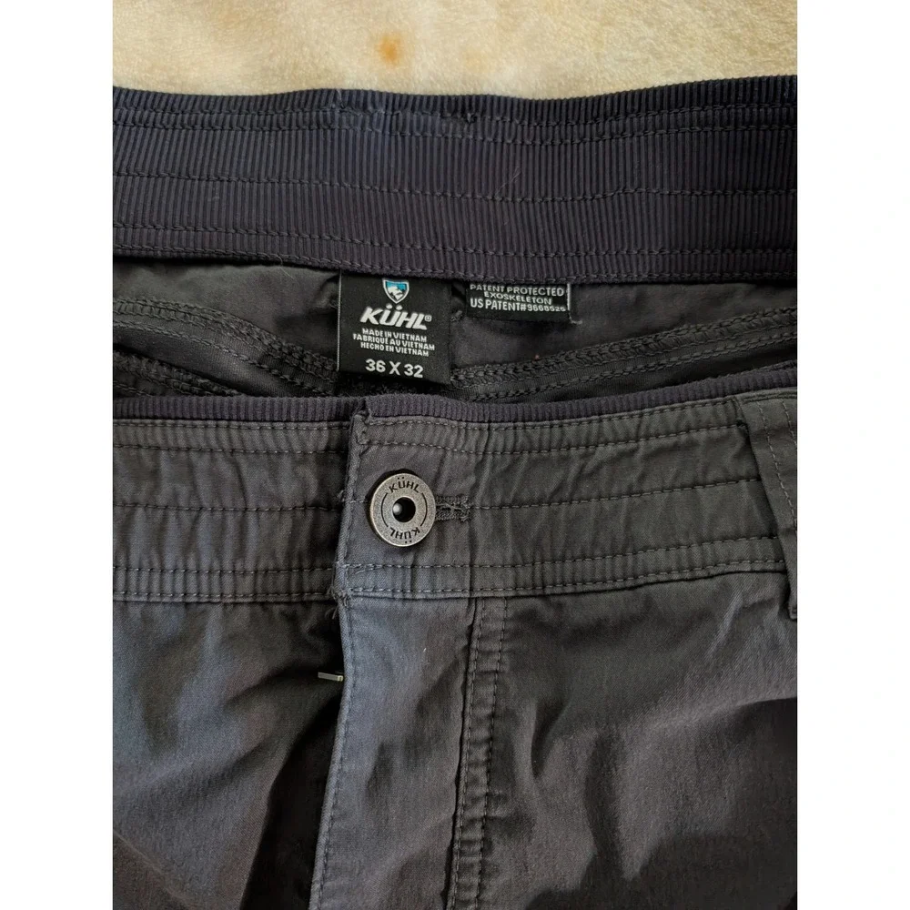 Kuhl Free Ryde Mens 36x32 Gray Technical Hiking Pants Style 5370 Articulated Kne